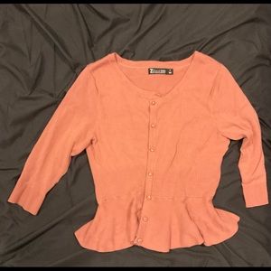 H&M Pink Peplum Cardigan